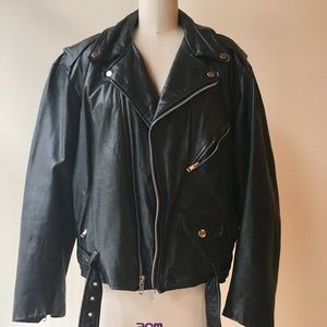 Motorcycle Black Leather Jacket